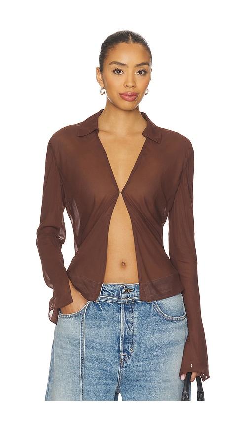 eaves serena top in brown. - size l (also in xs, s, m, xl)