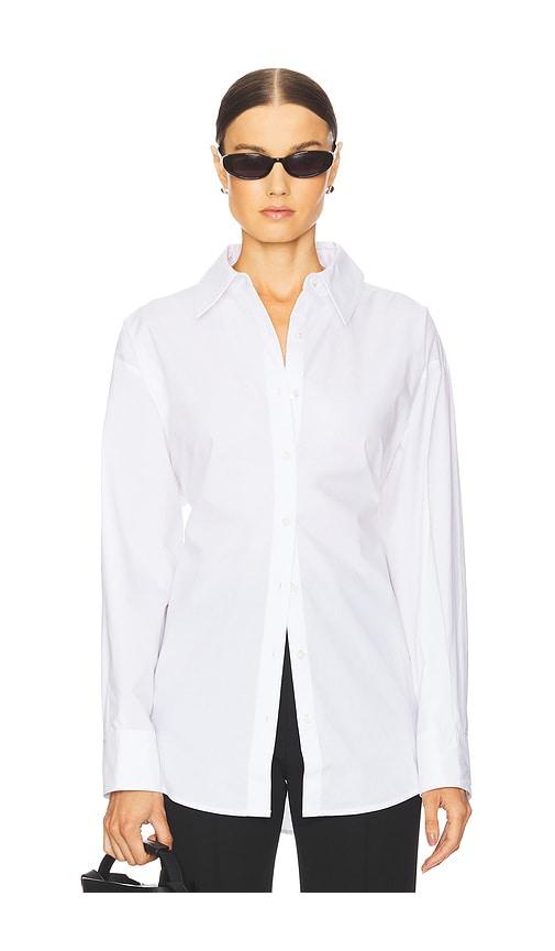 eaves sivan poplin shirt in white.