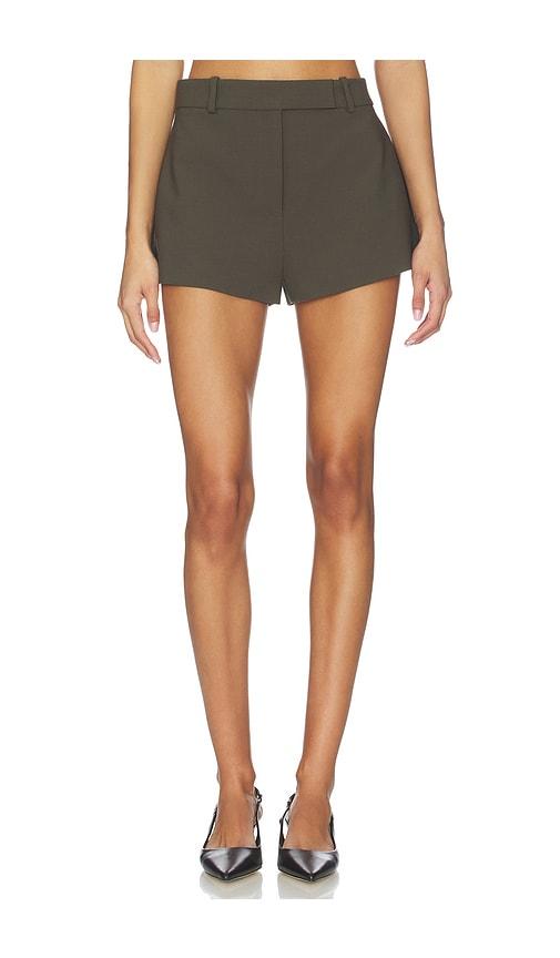 eaves tailored naftali mini short in olive.