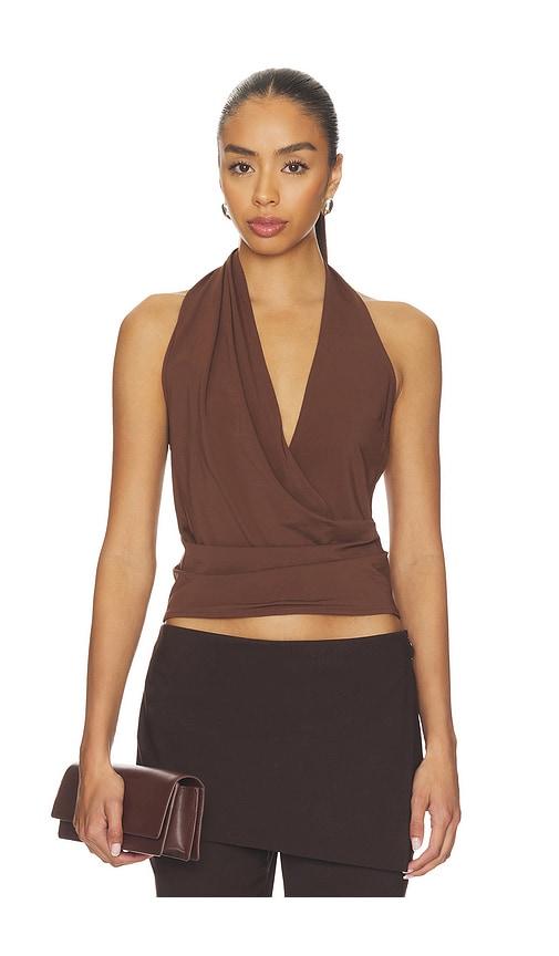 eaves thea top in chocolate.