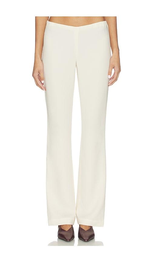 eaves x coco auda polished crepe pant in ivory.