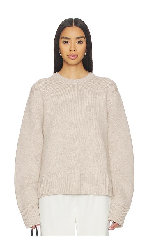 eaves x coco emely structured sweater in beige.