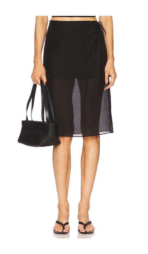 eaves x coco ettore apron midi skirt in black.
