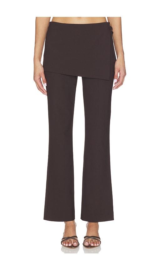eaves x jasmine tookes dana apron pant in brown.