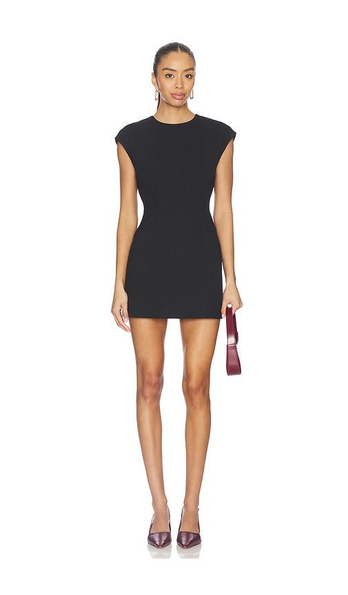 eaves x jasmine tookes irene classic suiting sculpted mini dress in black.