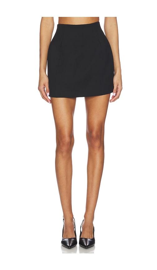 eaves x jasmine tookes irene classic suiting sculpted mini skirt in black.