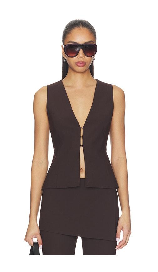 eaves x jasmine tookes jade vest top in brown.