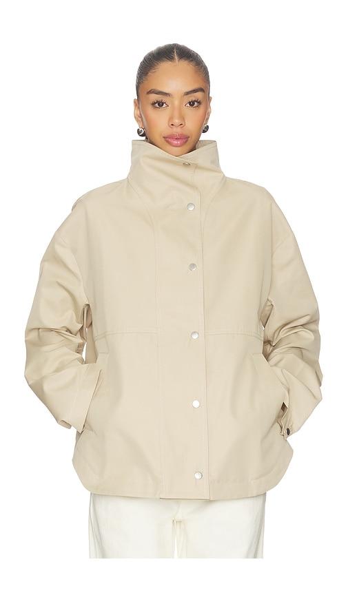 eaves x jasmine tookes remi jacket in beige.