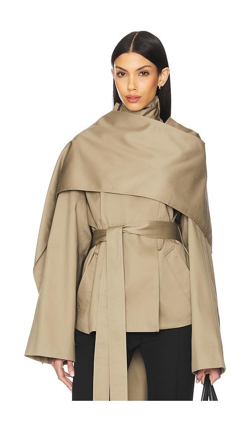 eaves yuna crop trench in brown.