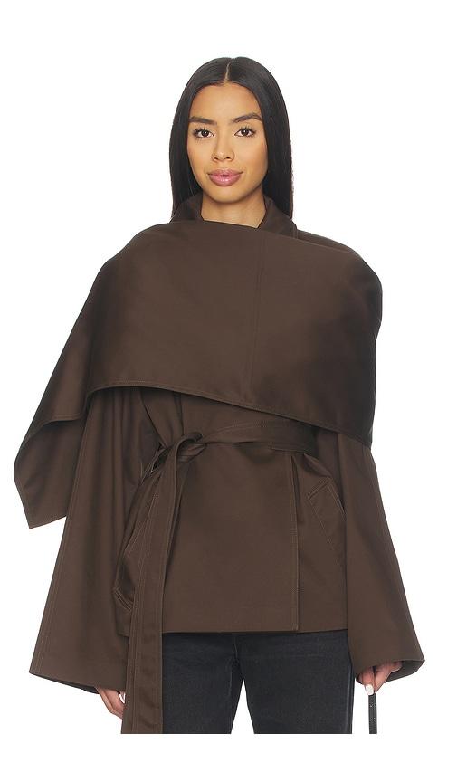 eaves yuna crop trench in brown.