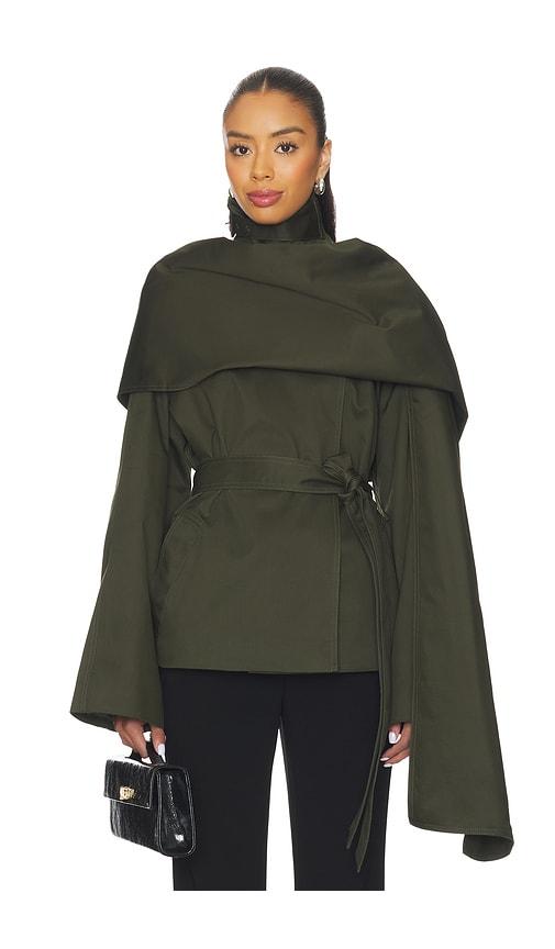 eaves yuna crop trench in olive.