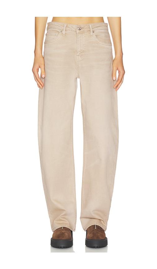 eb denim alida loose bowed jeans in beige.