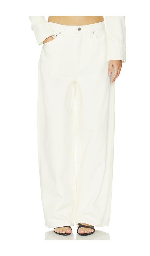 eb denim brea relaxed baggy jeans in white.