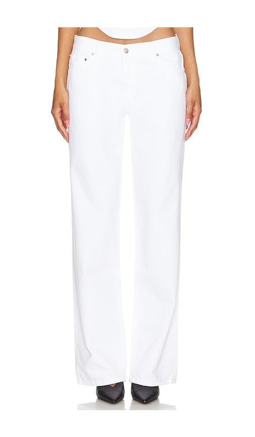 eb denim low rise baggy in white.