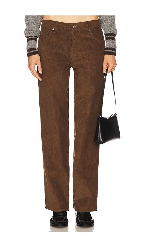 eb denim low rise baggy jean in brown.