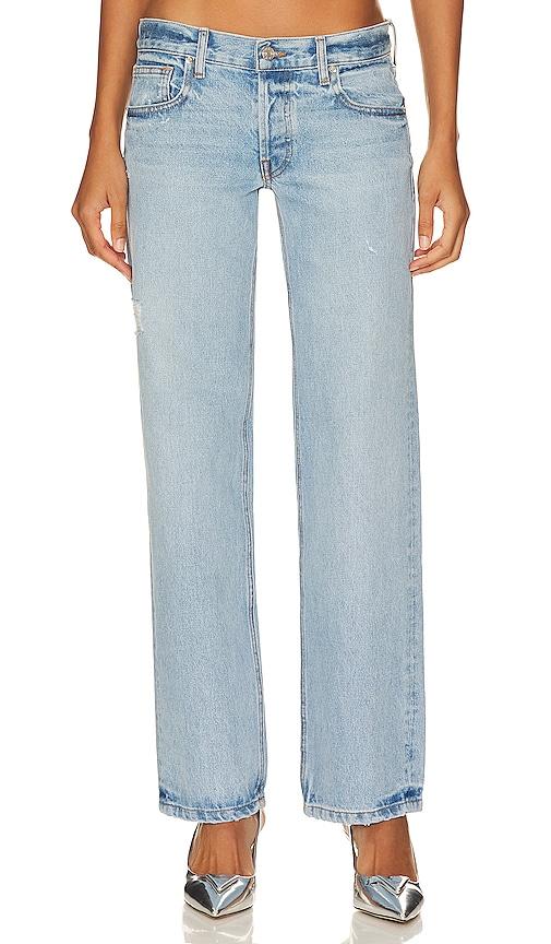 eb denim low rise baggy jeans in denim-light.