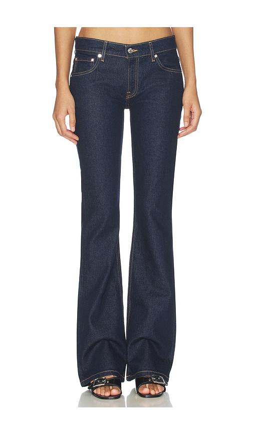 eb denim maria mid rise bootcut jeans in blue.