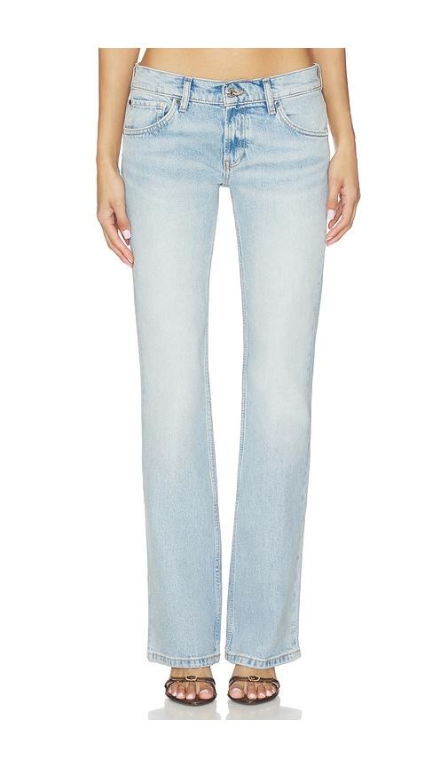 eb denim maria mid rise bootcut jeans in blue.