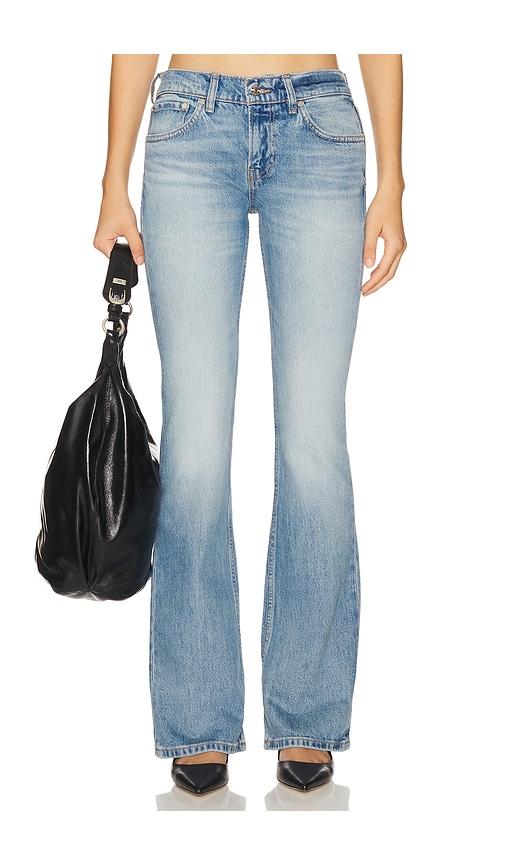eb denim maria mid rise bootcut jeans in blue.