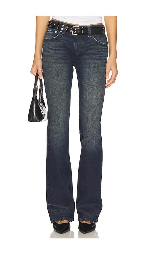 eb denim maria mid rise bootcut jeans in blue.