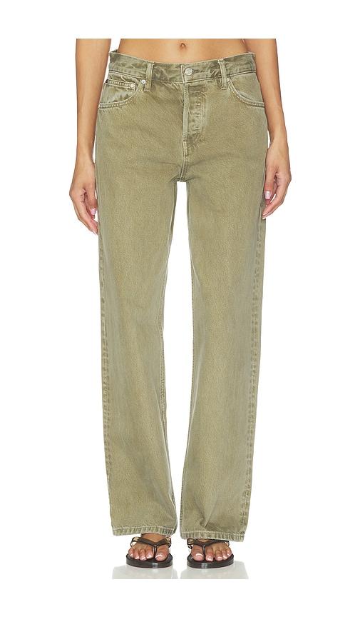 eb denim mid rise baggy jeans in sage.