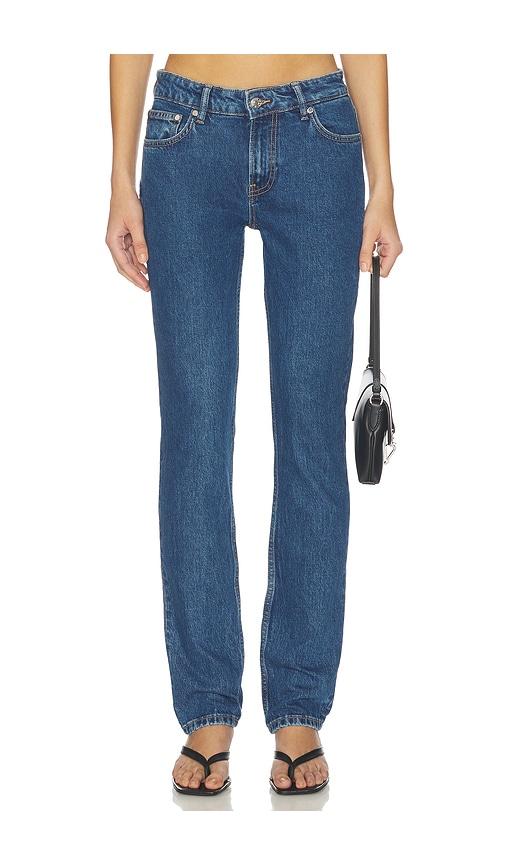 eb denim moss mid rise skinny jeans in blue.