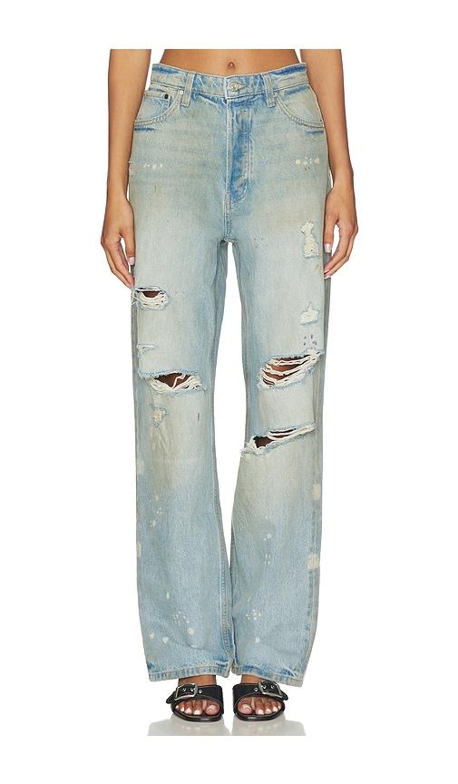 eb denim sofia high rise relaxed in blue.