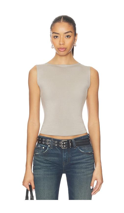 eb denim south beverly tank top in grey.