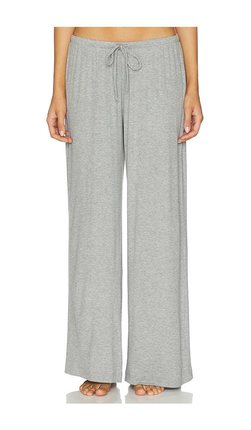 eberjey dream rib wide leg pant in grey.
