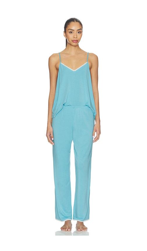 eberjey frida pajama set in teal.