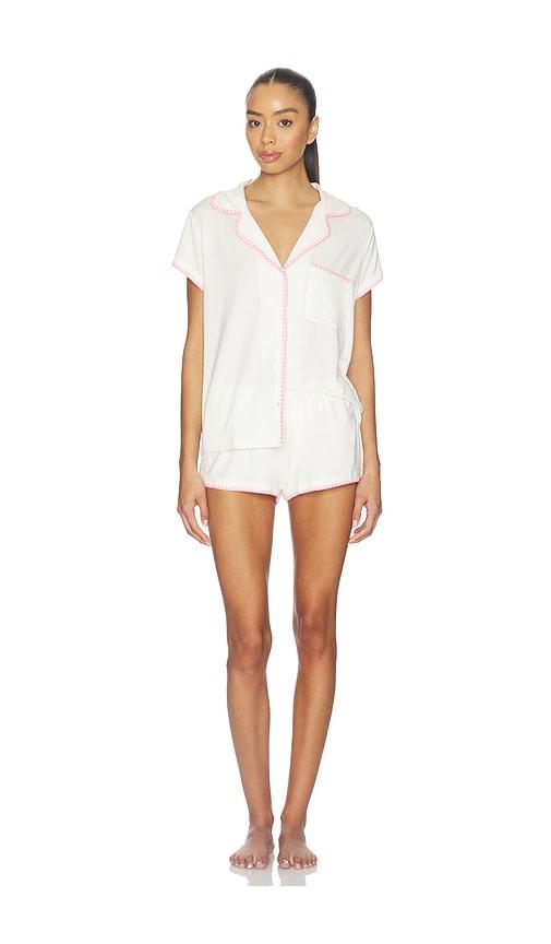 eberjey frida shortie pj set in ivory.