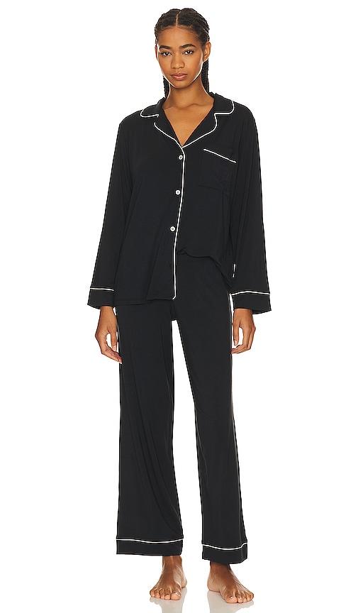 eberjey gisele long pj set in black.