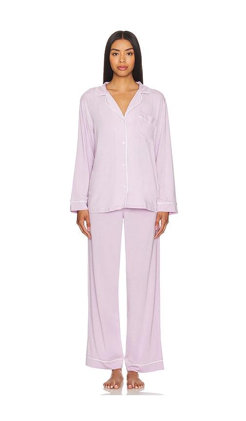 eberjey gisele long pj set in lavender.