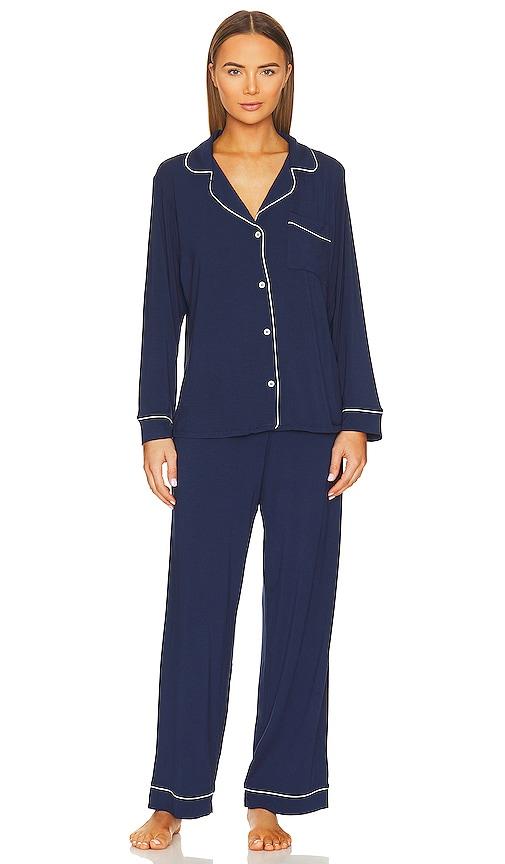 eberjey gisele long pj set in navy.