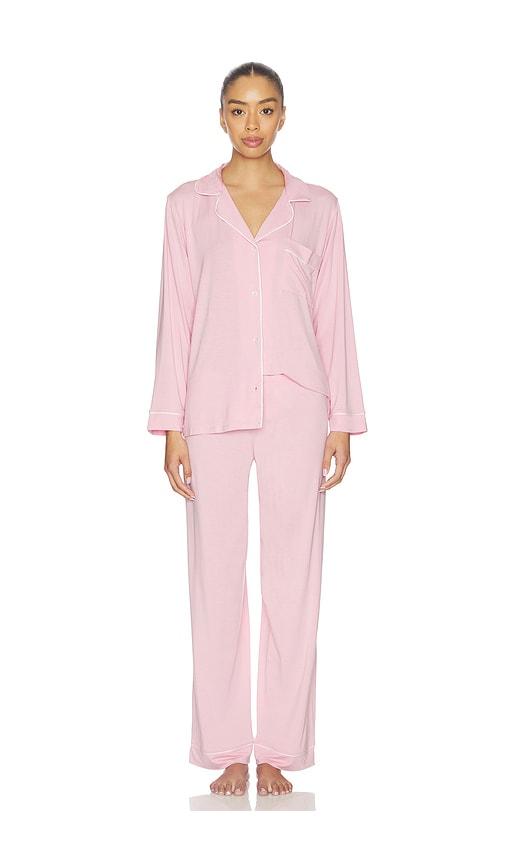 eberjey gisele long pj set in pink.