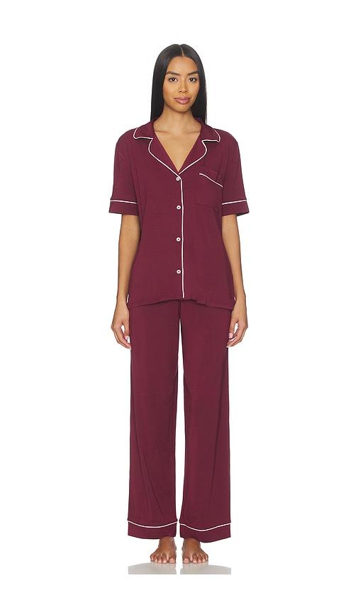 eberjey gisele pant pj set in wine.