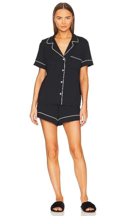 eberjey gisele relaxed short set in black.