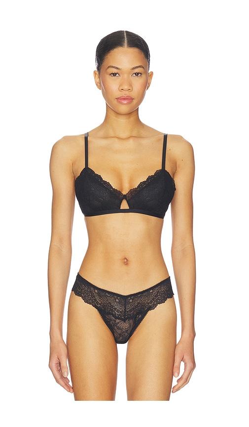 eberjey lara triangle bralette in black.