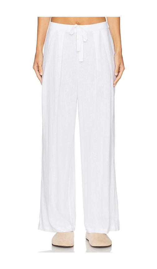 eberjey linen blend relaxed pant in ivory.