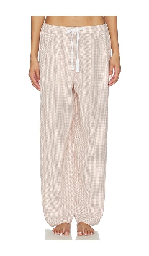 eberjey linen blend relaxed pant in taupe.