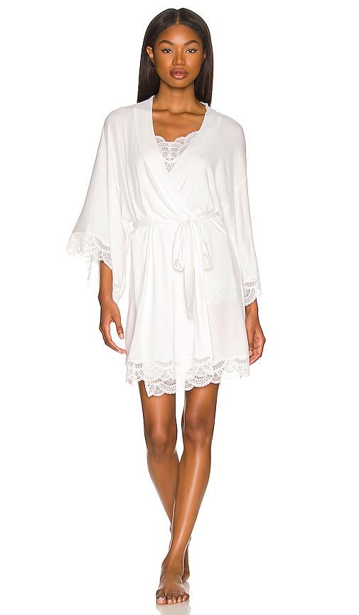 eberjey mariana the mademoiselle kimono robe in white.