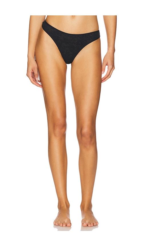 eberjey recycled lace thong in black.