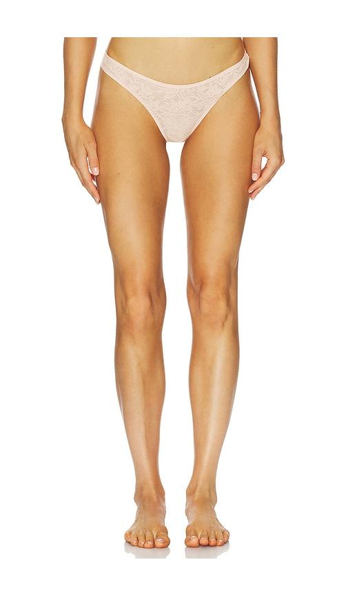 eberjey soft stretch thong in neutral.