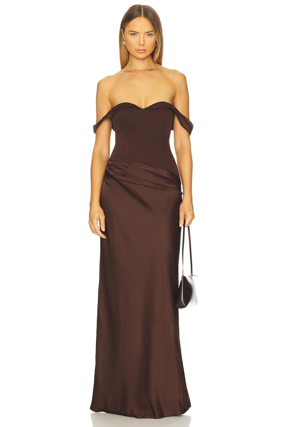 ebony off shoulder maxi dress