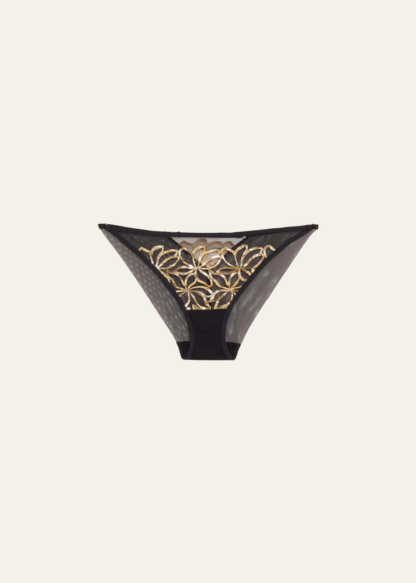 eclats d'or metallic embroidered italian briefs