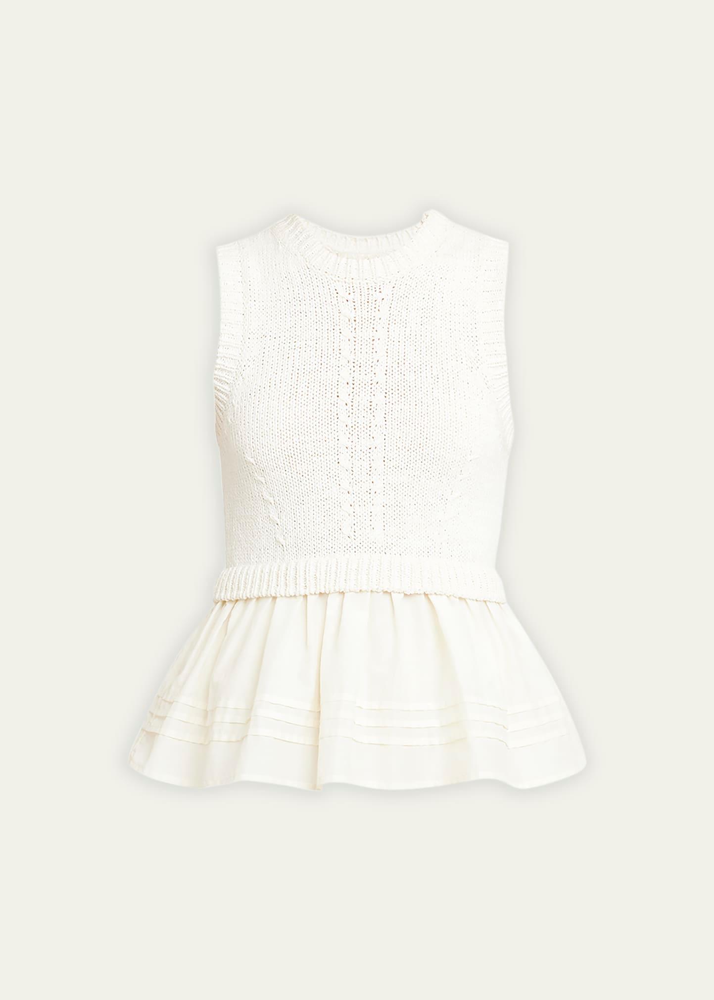 edda combo knit sleeveless peplum top