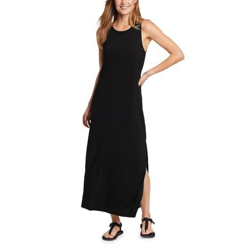 eddie bauer women's coast and climb sleeveless maxi dress, black, small