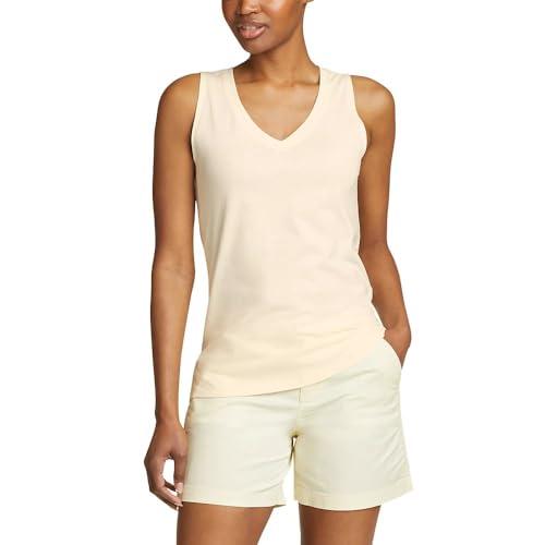 eddie bauer women's coast and climb v-neck tank top, ivory, medium