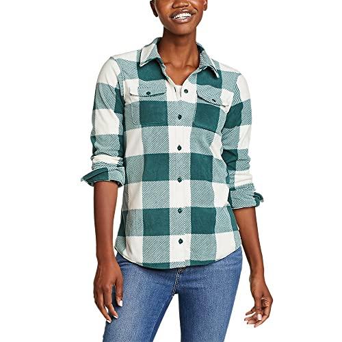 eddie bauer women's fast fleece shirt, pine, medium