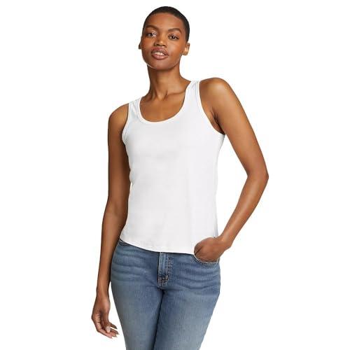 eddie bauer women's favorite scoop-neck tank top - solid, white, x-large